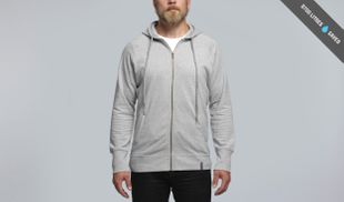 Pure Waste Zip Hoodie Raglan - Grey Melange