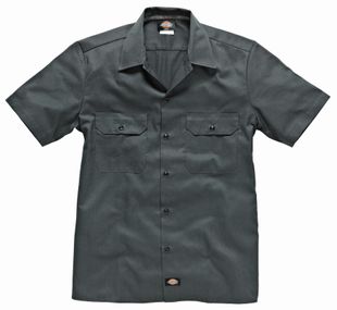 Dickies Short Sleeve Slim Work Shirt - Charcoal Grey