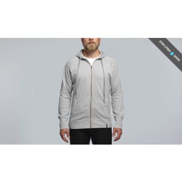 Pure Waste Zip Hoodie Raglan - Grey Melange