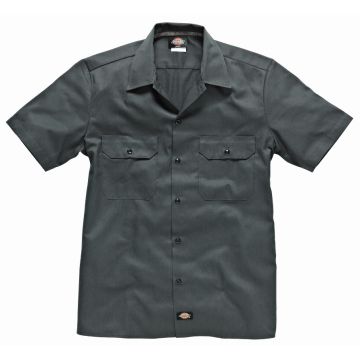 Dickies Short Sleeve Slim Work Shirt - Charcoal Grey