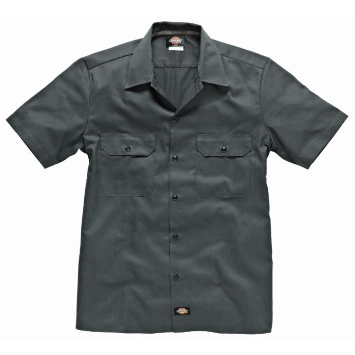 Dickies Short Sleeve Slim Work Shirt - Charcoal Grey